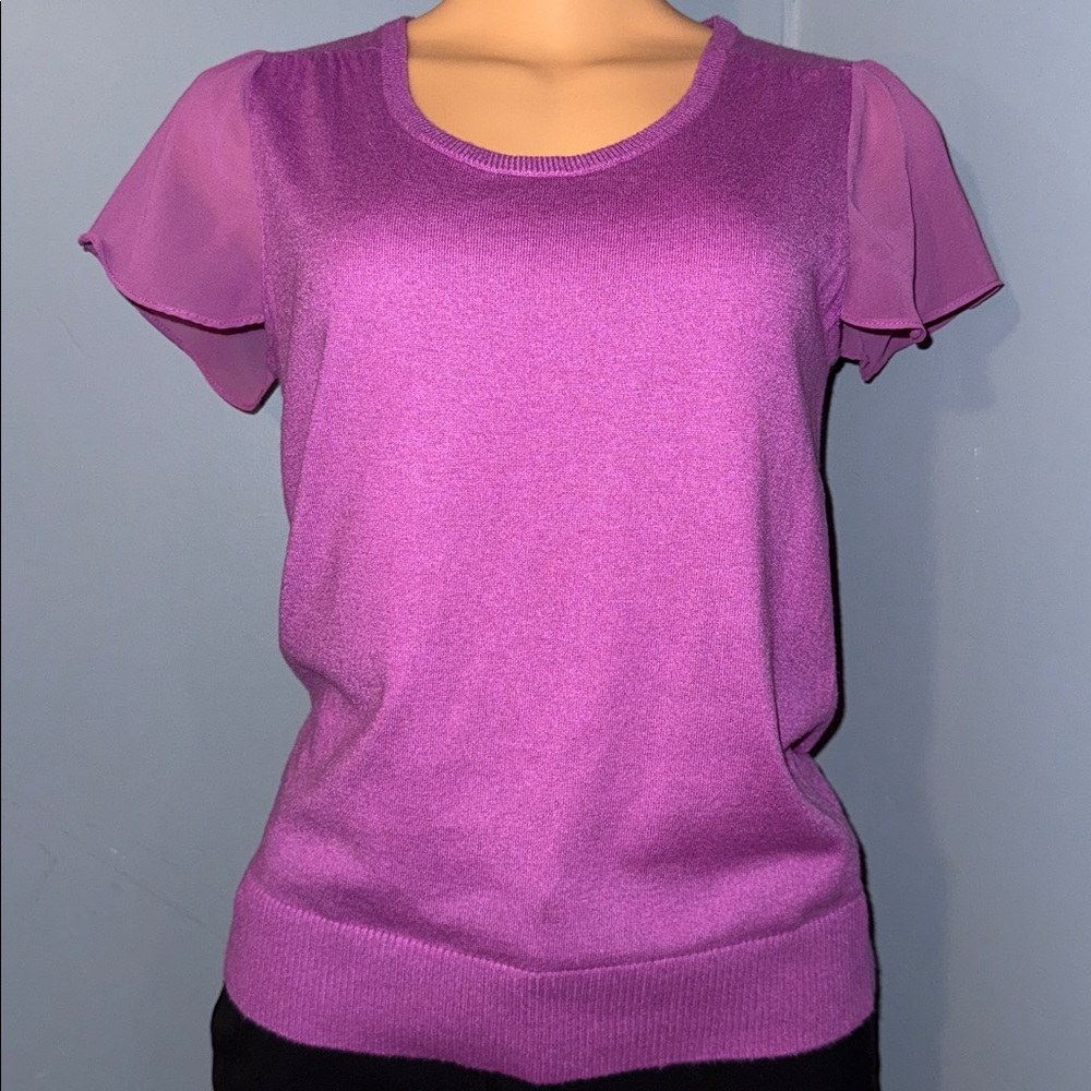 Purple dress too with sheer short sleeves - Picture 1 of 6